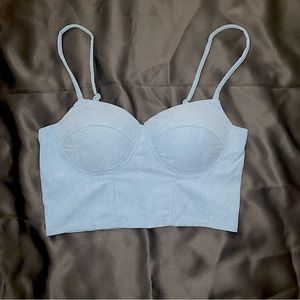 Cropped Blue Corset Tank
